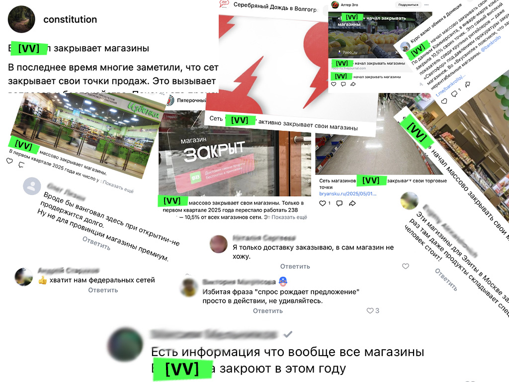 Комментарии и посты в соцсетях на тему закрытия магазинов ВВ